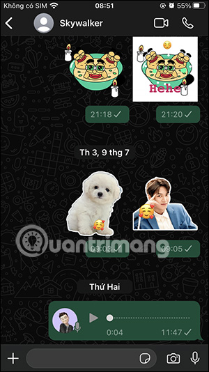 Giao diện WhatsApp
