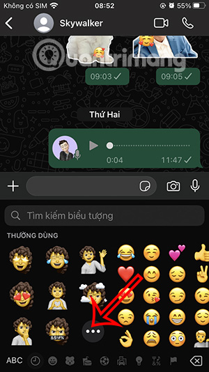 Mở rộng bàn phím memoji
