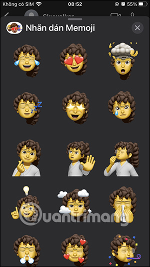 Chọn memoji iPhone