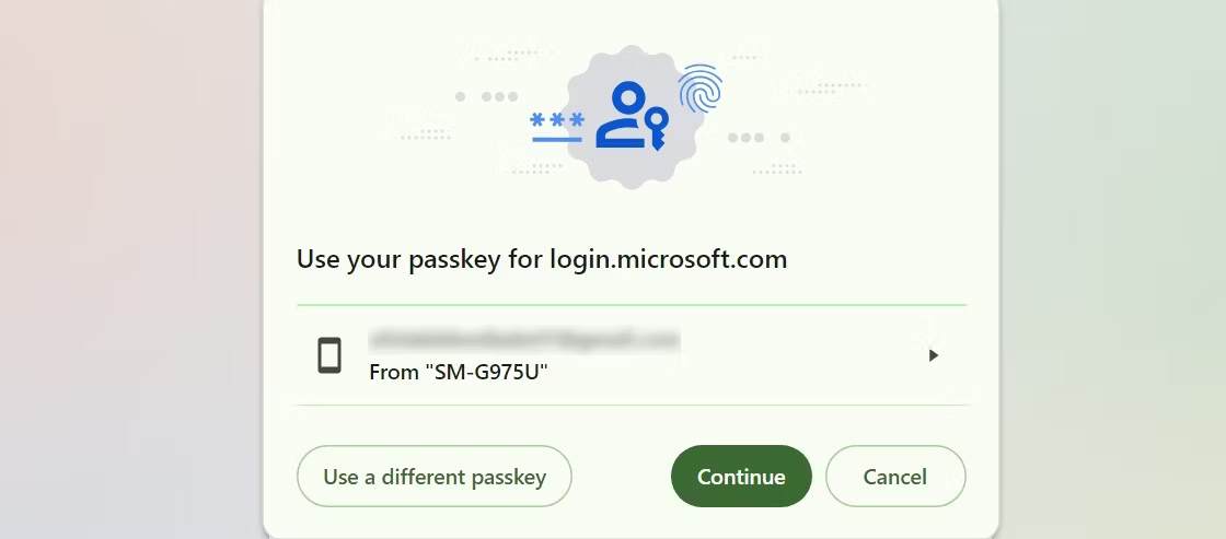 Sử dụng passkey để đăng nhập vào Microsoft