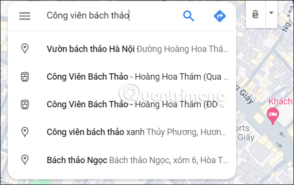 Nhập vị trí trên Google Maps PC