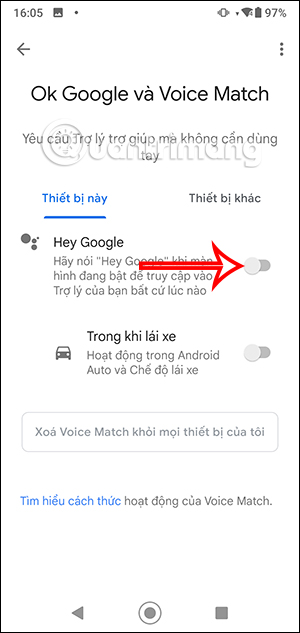 Kích hoạt Gemini bằng giọng nói