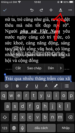 Định dạng văn bản Google Docs