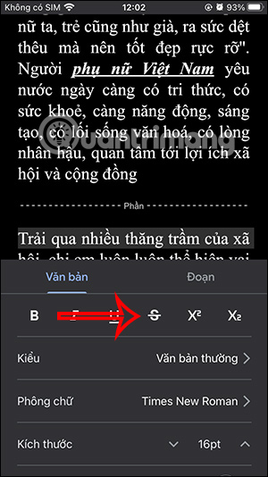 Gạch chân văn bản Google Docs