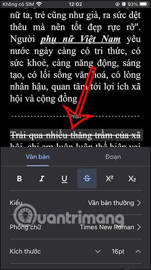 Gạch chân chữ trong Google Docs
