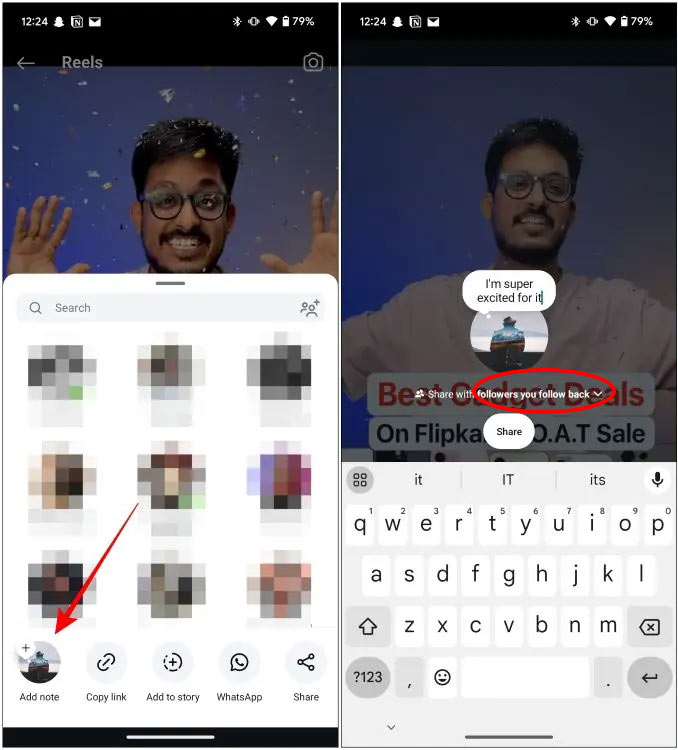 Viết ghi chú trong video Reels Instagram 