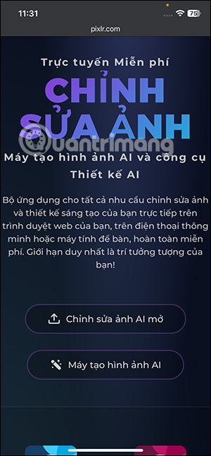 Tạo ảnh đen trắng Pixlr