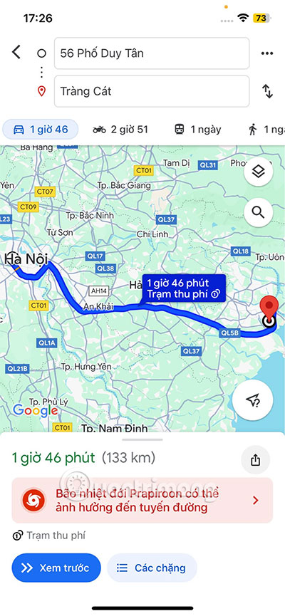 báo bão google maps