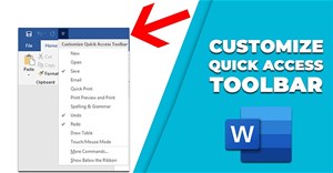 Hướng dẫn tùy chỉnh Quick Access Toolbar Word