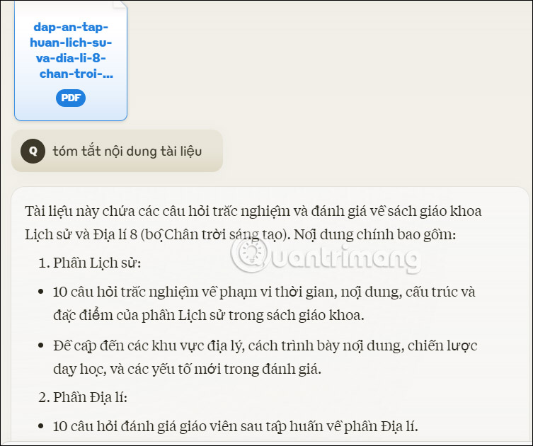 Phân tích tài liệu trên Claude AI