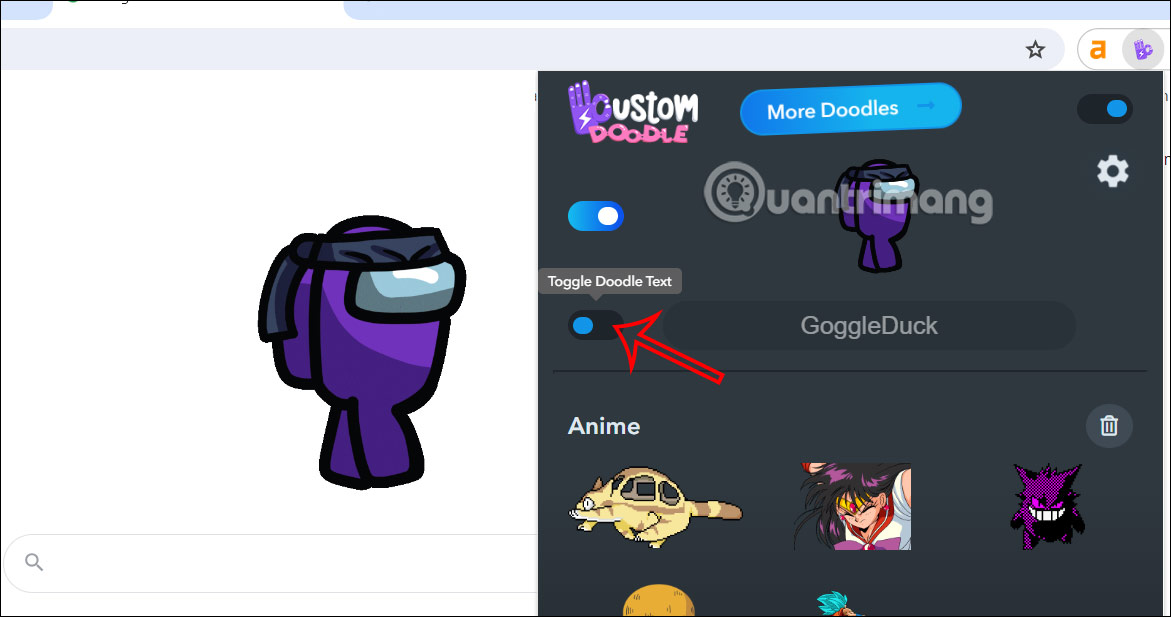 Tắt văn bản logo Google tại New Tab 