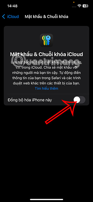Đồng bộ mật khẩu trong iCloud