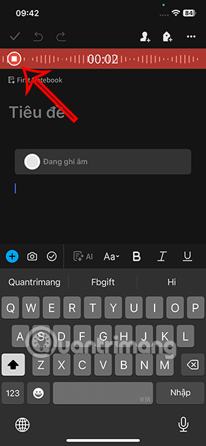 Ghi âm trên Evernote