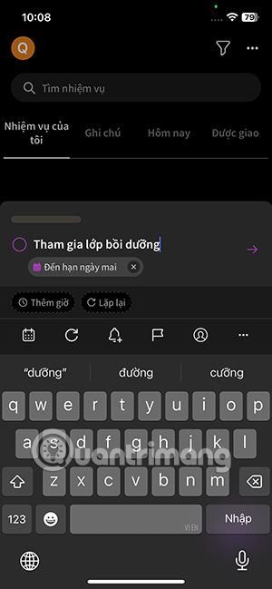 Viết nhiệm vụ trên Evernote