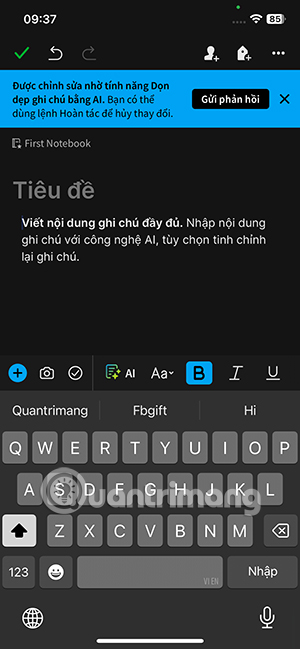 Tinh chỉnh ghi chú trên Evernote