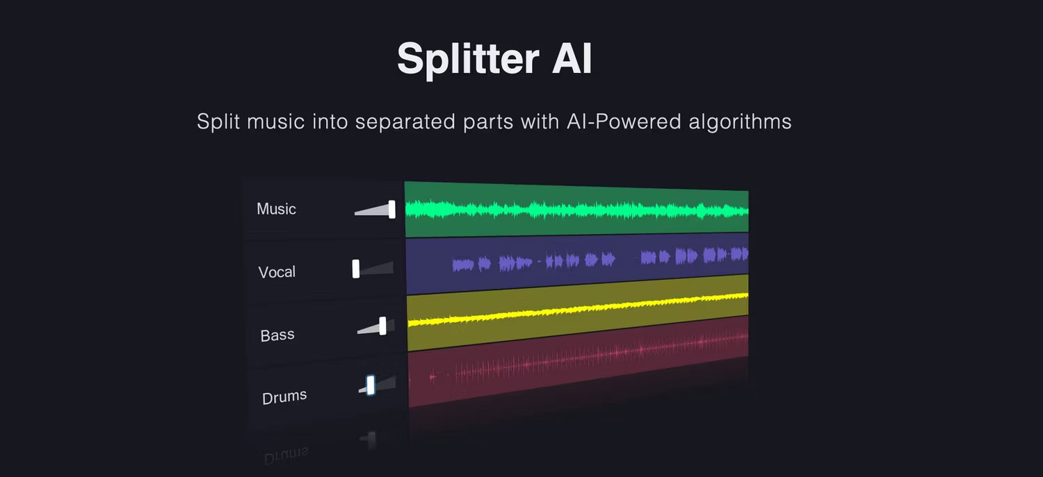 Splitter AI của trang web Vocal Remover
