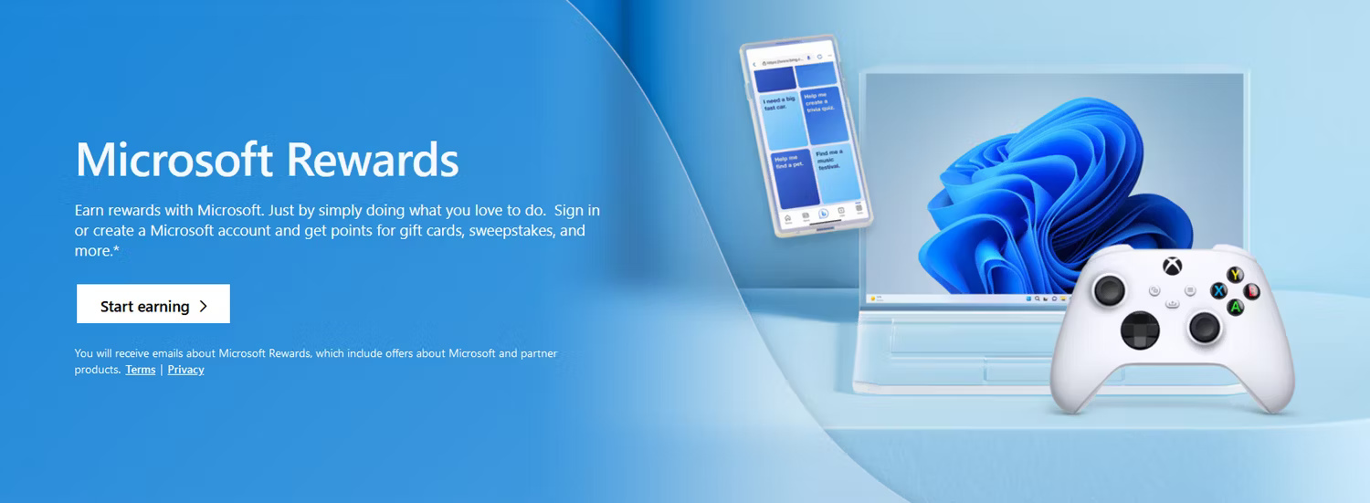 Đăng ký Microsoft Rewards thông qua trang web của Microsoft