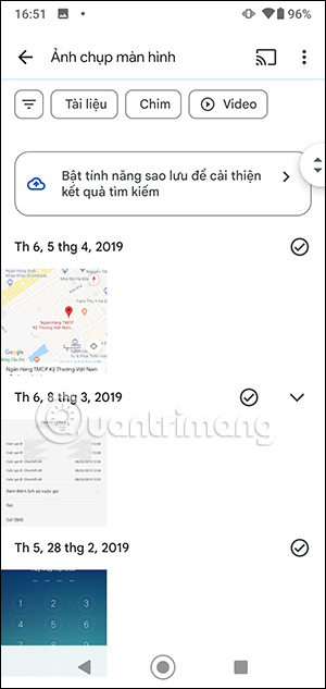 Xem ảnh chụp mành hình trên Google Photos