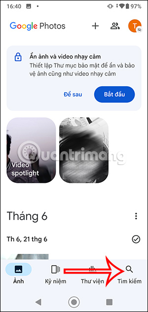 Tìm kiếm trên Google Photos