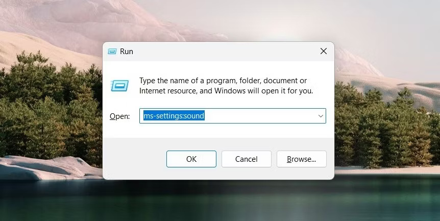 Hộp thoại Run trong Windows 11