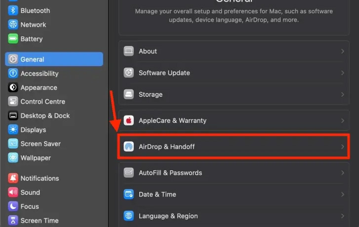 Chỉnh AirDrop & Handoff Mac
