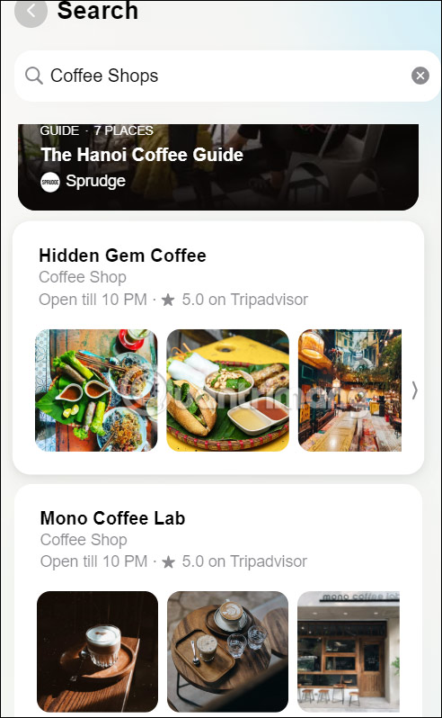 Đánh giá địa điểm trên Apple Maps web