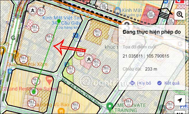 Đo khoảng cách giữa 2 điểm
