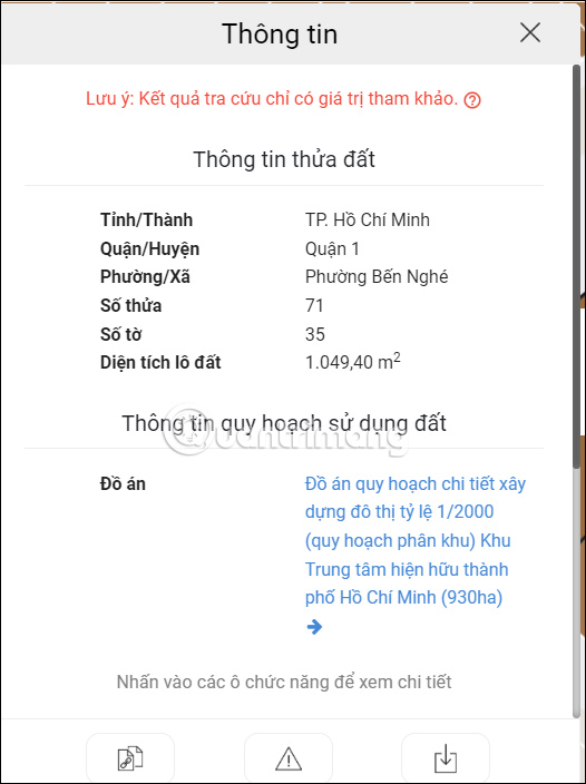 Xem thông tin thửa đất TP.Hồ Chí Minh
