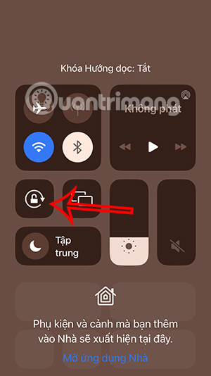 Khóa hướng dọc iPhone tắt