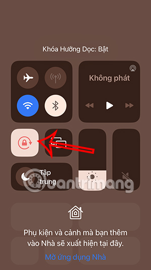 Khóa hướng dọc iPhone bật