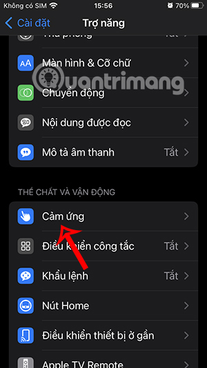 Cảm ứng trên iPhone