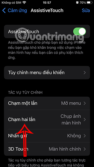Thao tác chạm 2 lần nút Home