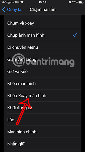 Khóa xoay màn hình iPhone