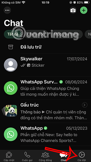Cài đặt WhatsApp