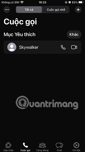 Danh sách liên hệ yêu thích WhatsApp