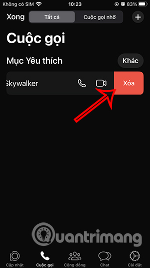 Xóa liên hệ yêu thích WhatsApp