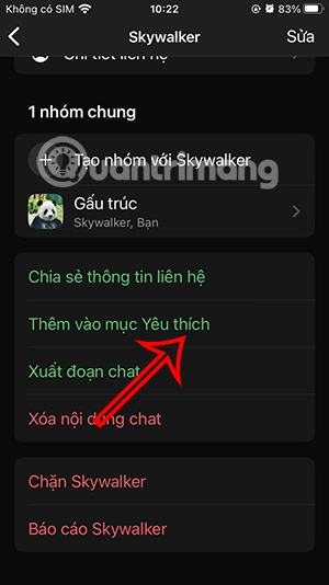 Thêm vào yêu thích WhatsApp
