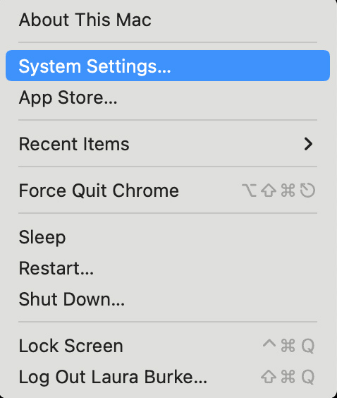 Chọn System Settings