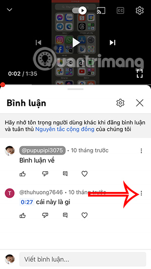 Tùy chọn bình luận video YouTube