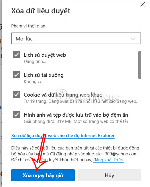 Xóa lịch sử duyệt web thường xuyên