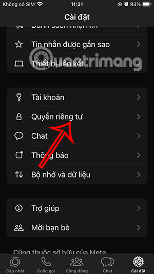 Quyền riêng tư WhatsApp