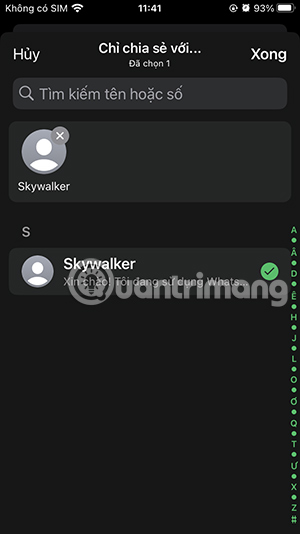 Chia sẻ trạng thái WhatsApp với ai