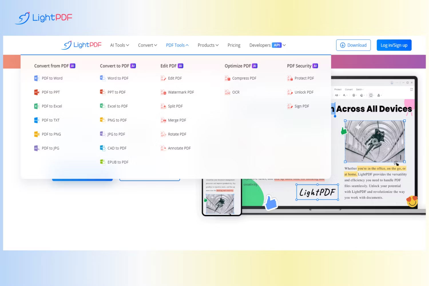 Nhiều tính năng của LightPDF