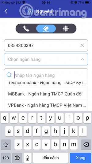 Kiểm tra số tài khoản ngân hàng