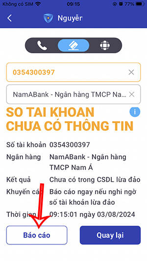 Báo cáo tài khoản ngân hàng
