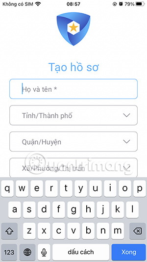 Điền thông tin cá nhân