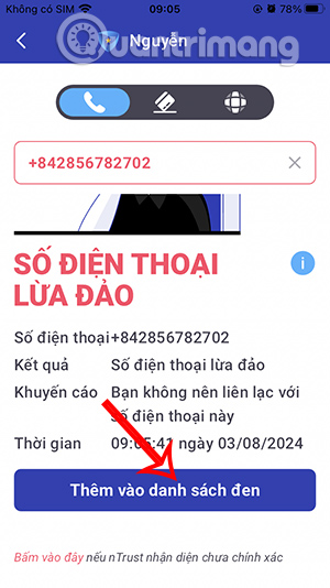 Chặn số điện thoại