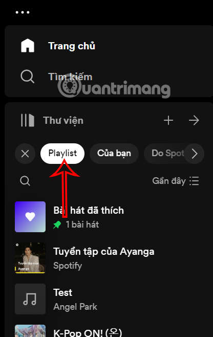 Danh sách nhạc trên Spotify