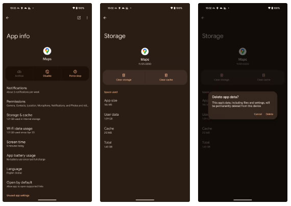 Xóa dữ liệu Google Maps trên Android