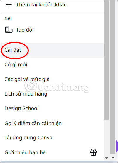 Cài đặt Canva
